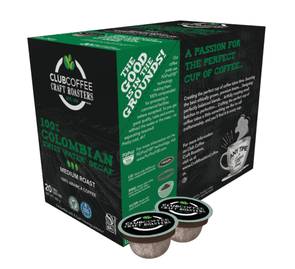 Café en capsules Club Coffee DÉCAFÉINÉ compatible Keurig